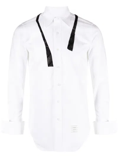 Thom Browne Sequin-embellished Cotton Shirt In White
