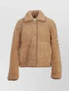 Thom Browne Shearling Collared Jacket Long Sleeves