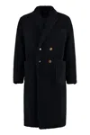 Thom Browne Shearling Overcoat In Black