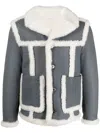 Thom Browne Shearling-trim Flight Jacket In Grey