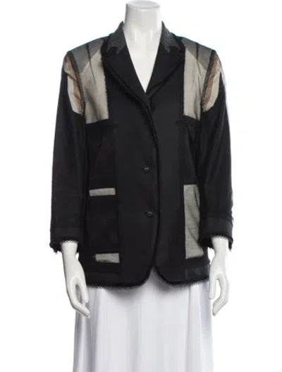 Pre-owned Thom Browne Sheer Nylon Blazer In Black