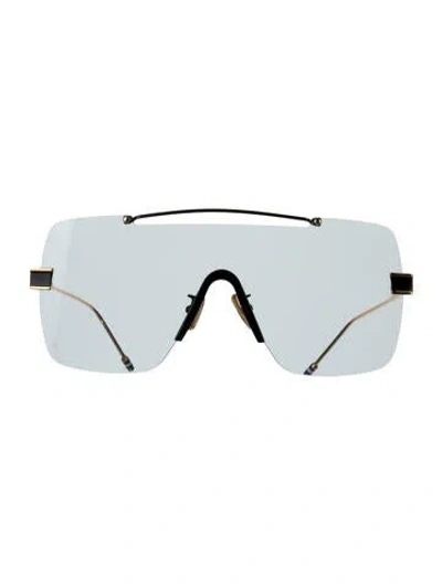 Pre-owned Thom Browne Shield Tinted Sunglasses In Blue/gold