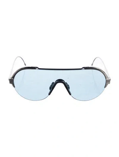 Pre-owned Thom Browne Shield Tinted Sunglasses In Blue/silver