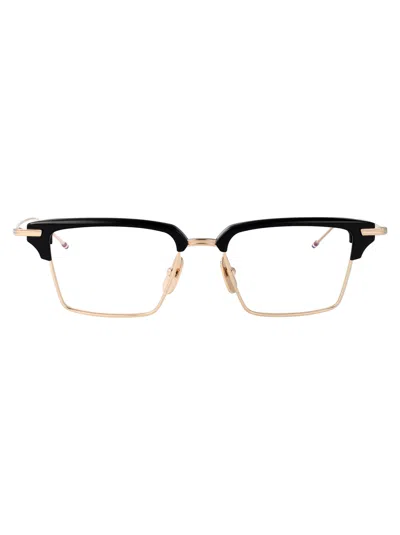 THOM BROWNE THOM BROWNE SHINY BLACK ACETATE+TITANIUM GLASSES
