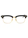 Thom Browne Shiny Black W/ 18k Gold Plate Acetate+titanium Glasses In Black