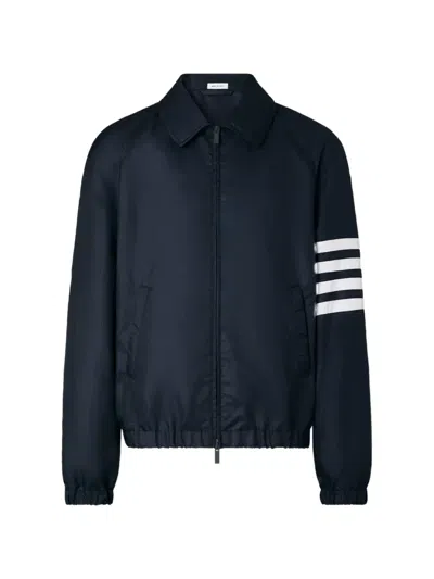 Thom Browne Shiny Ripstop 4-bar Track Jacket In Black