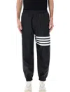 Thom Browne Drawcord Waist Track Pants With Four Stripes In Black