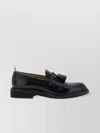Thom Browne Shiny Round Toe Loafers With Tassel Detail In Black