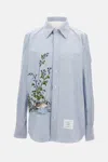 Thom Browne Cotton Embroidered Scenic Goose Shirt In Blue