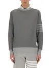 Thom Browne Grey Cotton Blend Sweatshirt In Gray