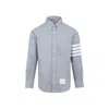 Thom Browne Light-blue Cotton Shirt In Gray