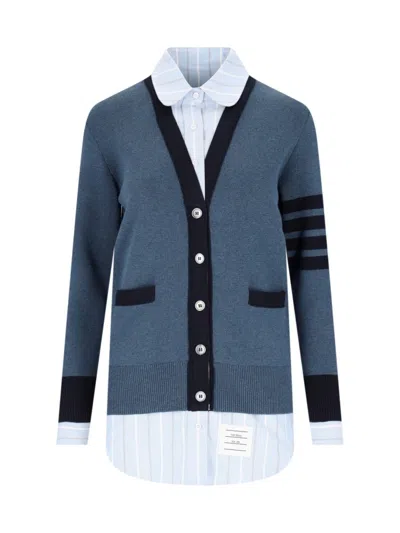 THOM BROWNE SHIRT CARDIGAN - LIGHT BLUE