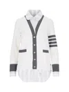 Thom Browne Shirt Detailed "cardigan" – White