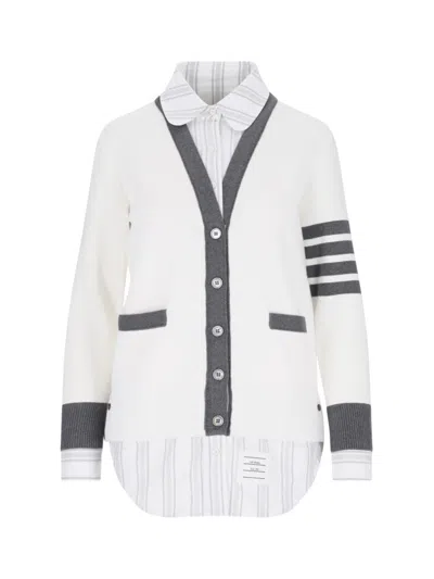 Thom Browne Shirt Detailed "cardigan" - White