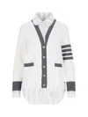 Thom Browne Shirt Detailed "cardigan" – White