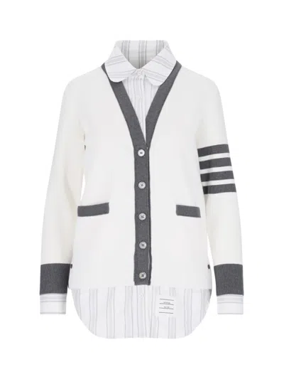 Thom Browne Shirt Detailed "cardigan" – White