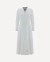 Thom Browne Pleated Cotton-poplin Midi Shirt Dress In White