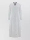 THOM BROWNE SHIRT DRESS WITH CINCHED WAIST