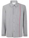 THOM BROWNE SHIRT JACKET IN DOUBLE FACE KNIT ENG RWB STRIPE