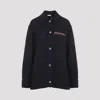 Thom Browne Navy Blue Logo Detail Shirt Jacket In Navy