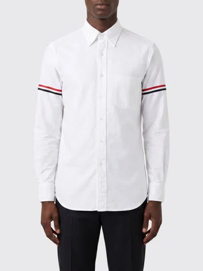 Thom Browne Rwb Stripe Oxford Shirt In White
