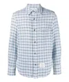 Thom Browne Mens Medium Blue Check-pattern Slip-pocket Regular-fit Cotton Shirt In Multicolor