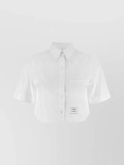 Thom Browne Shirt Short Sleeve Collar Button-down In White