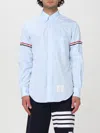 Thom Browne Striped Buttoned Shirt In Blau