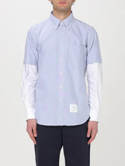 THOM BROWNE SHIRT THOM BROWNE MEN COLOR GNAWED BLUE,424467011
