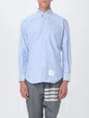 Thom Browne Men's Classic Sport Shirt W/ Stripes In Light Blue