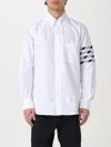 Thom Browne Grey Funmix Checked Cotton Shirt In Hellblau