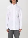 Thom Browne Classic Long Sleeves Shirt With Cf Gg Placket In Solid Poplin Clothing In 白色