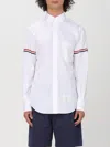 Thom Browne Oxford Button-down Shirt With Rwb Armbands In Weiss