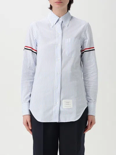 THOM BROWNE SHIRT THOM BROWNE WOMAN COLOR BLUE,G49458009