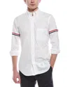 Thom Browne Oxford Button-down Shirt With Rwb Armbands In White