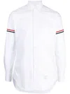 Thom Browne Oxford Button-down Shirt With Rwb Armbands In White