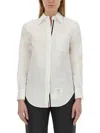 Thom Browne Shirt With Back Loop Detail And Chest Pocket In White