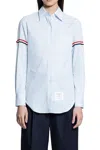 Thom Browne Striped Shirt With Colored Bands In Blue