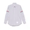 Thom Browne Gingham Check Long-sleeved Poplin Shirt In Blue