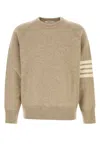 Thom Browne 4 Bar Stripe Shetland Wool Sweater In Brown