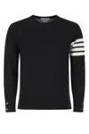 Thom Browne Midnight Blue Wool Sweater In Black