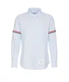 Thom Browne Striped Buttoned Shirt In Blue