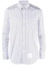 Thom Browne Straight Fit Shirt In University Stripe Oxford In Multi