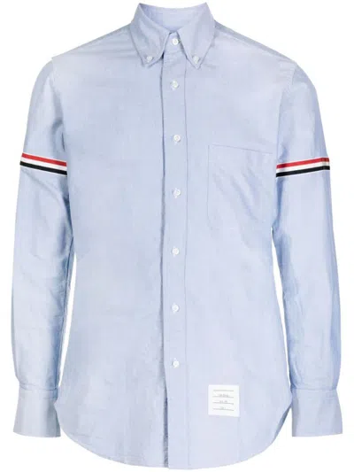 Thom Browne Armband Light Blue Cotton Shirt In Multi