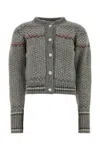 Thom Browne Embroidered Wool Blend Cardigan In Multi