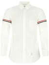 Thom Browne Cotton Shirt With Chest Pocket And Cuffed Sleeves In White