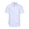 Thom Browne Collared Shirt With Front Pocket And Short Sleeves In White
