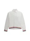 Thom Browne Buttoned-cuffs Shirt In White