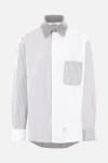 Thom Browne White Cotton Funmix Oversized Long Sleeve Shirt In White