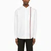 Thom Browne Long-sleeved Poplin Shirt With Signature Stripes In White